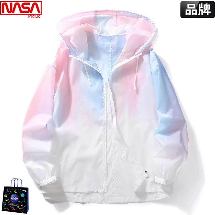 NASA联名冰丝防晒衣男女款外穿休闲钓鱼服外套情侣装渐变色皮肤衣
