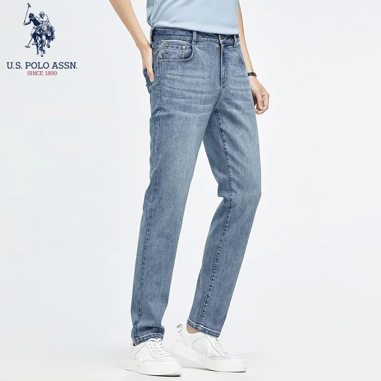 U.S. POLO ASSN.男士潮流牛仔裤春季新款弹力修身小脚休闲长裤子
