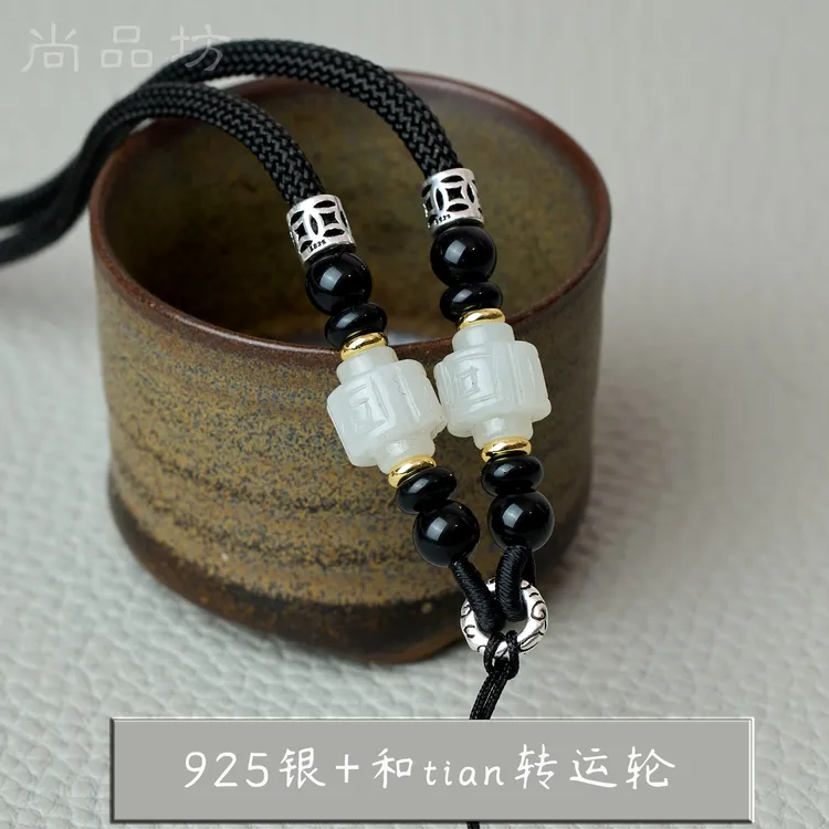 吊坠925银布艺 粗款925银吊坠挂绳纯手工吊坠1平安扣吊坠挂坠耐磨