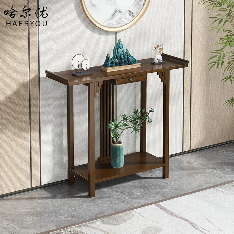 哈尔优玄关台家用茶室条案简约新中式入户玄关桌香案供桌禅意条几