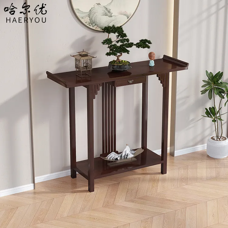哈尔优博古架新中式玄关桌门厅供桌正对入户门香案神台案几端景台