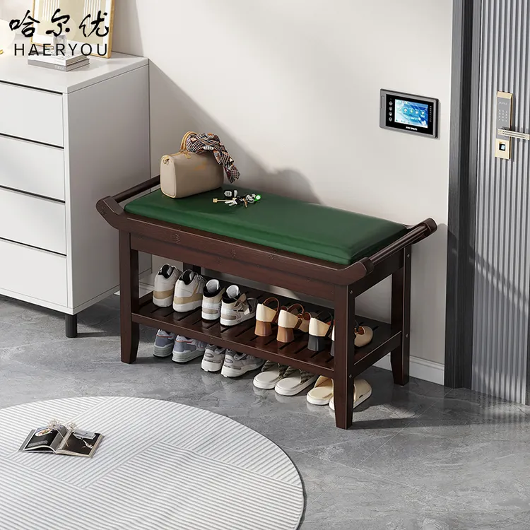 哈尔优鞋架子家用入户门口楼道换鞋凳坐垫软包穿鞋凳玄关门厅鞋柜