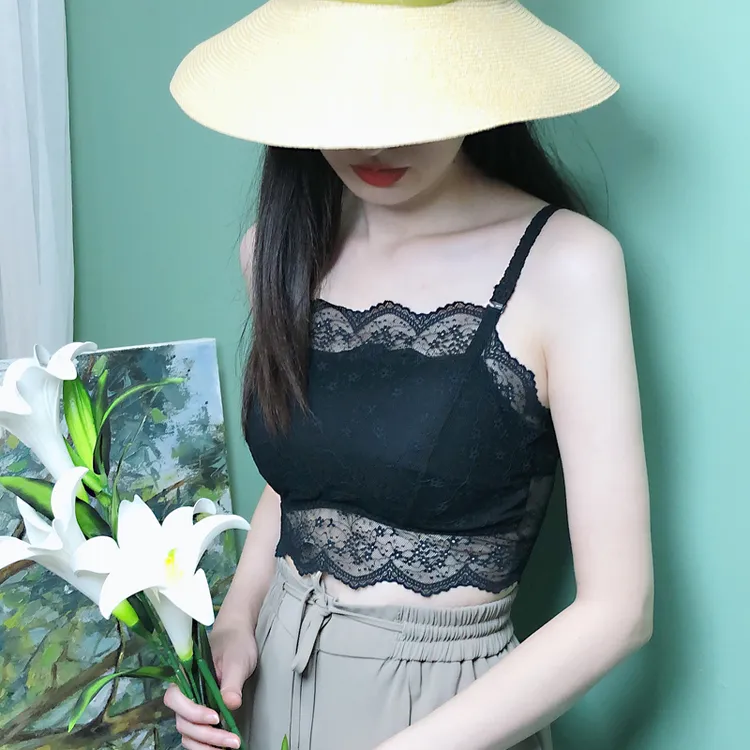 媚姬369防走光美背内衣文胸一体无痕薄款裹胸性感蕾丝抹胸百搭