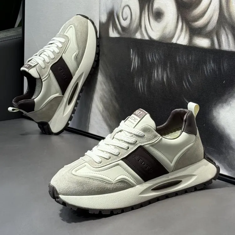 男鞋春秋款2024新款厚底老爹鞋潮流百搭运动休闲增高防滑网面男鞋