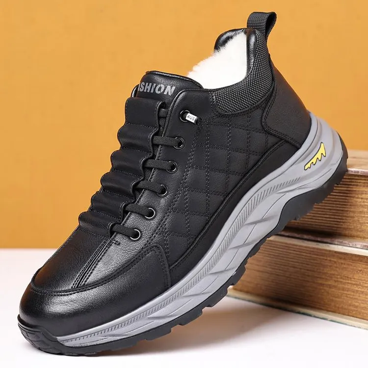 东北大棉鞋男加绒保暖高帮运动休闲鞋真皮羊男士冬季干活高帮棉鞋