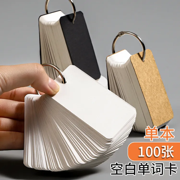 铁圈小本子空白英语单词本学生用活页便签本随身记背记忆环扣口袋