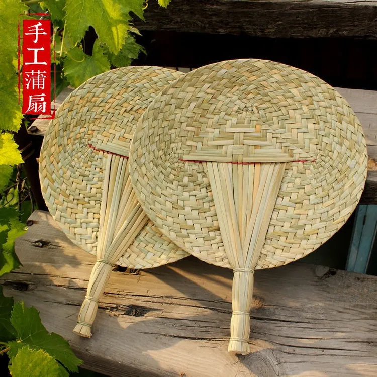 【纯手工】编织蒲草粽叶扇夏季宝宝老人纳凉新款手摇蒲扇中国风工艺
