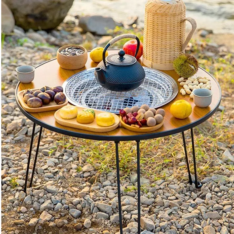 围炉煮茶折叠桌椅露营围炉烧烤架煮茶桌火锅一体便携自驾游野外桌