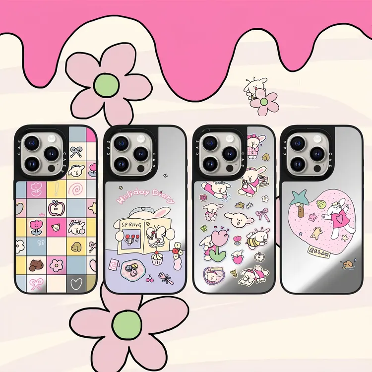 【小菜狗】可爱联名款适用苹果15promax镜面13苹果14pro透明手机壳