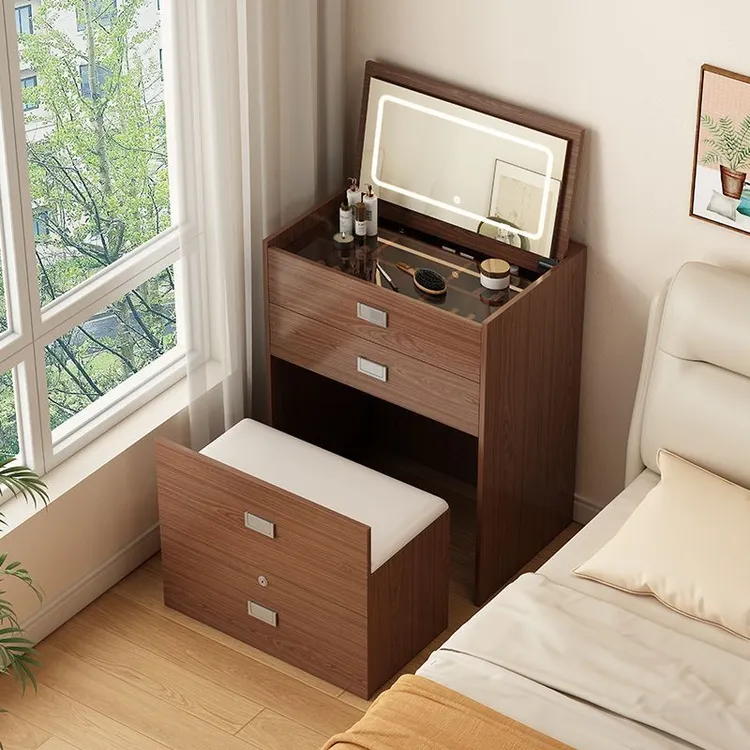 床边梳妆台床头梳妆桌梳妆台翻盖梳妆台翻盖式收纳柜