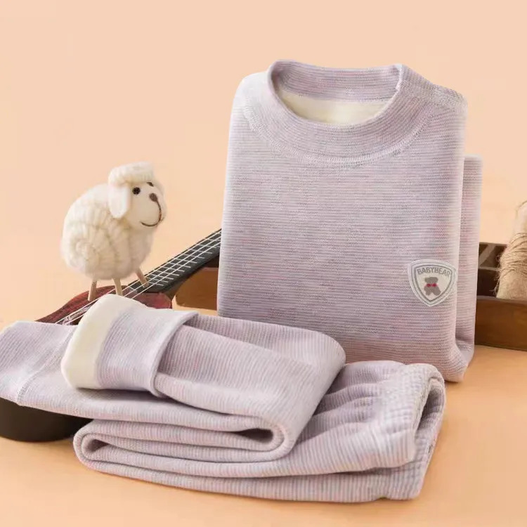 儿童加绒加厚保暖衣男童女童冬季婴幼儿打底秋衣秋裤宝宝保暖套装