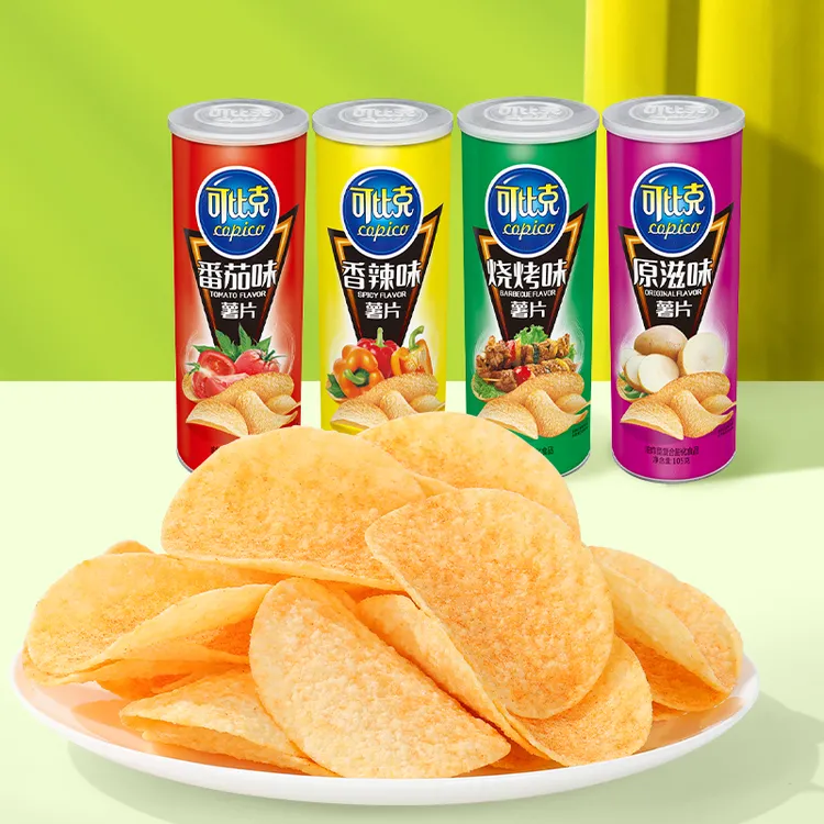 可比克薯片105g*4休闲零食看剧下午茶美味香辣香辣酥脆好吃原味