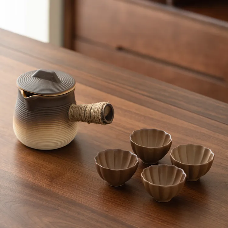 简约围炉煮茶壶户外炭烤罐罐茶壶烤奶茶壶耐高温家用陶罐煮茶壶