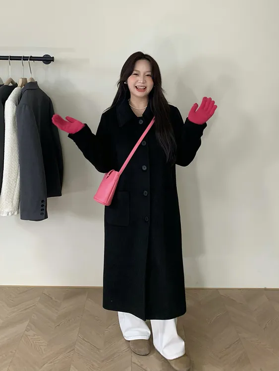 KMZY/KMZY山_山屿你【尼洛晚风】微胖韩系秋冬时尚加厚毛呢大衣外套