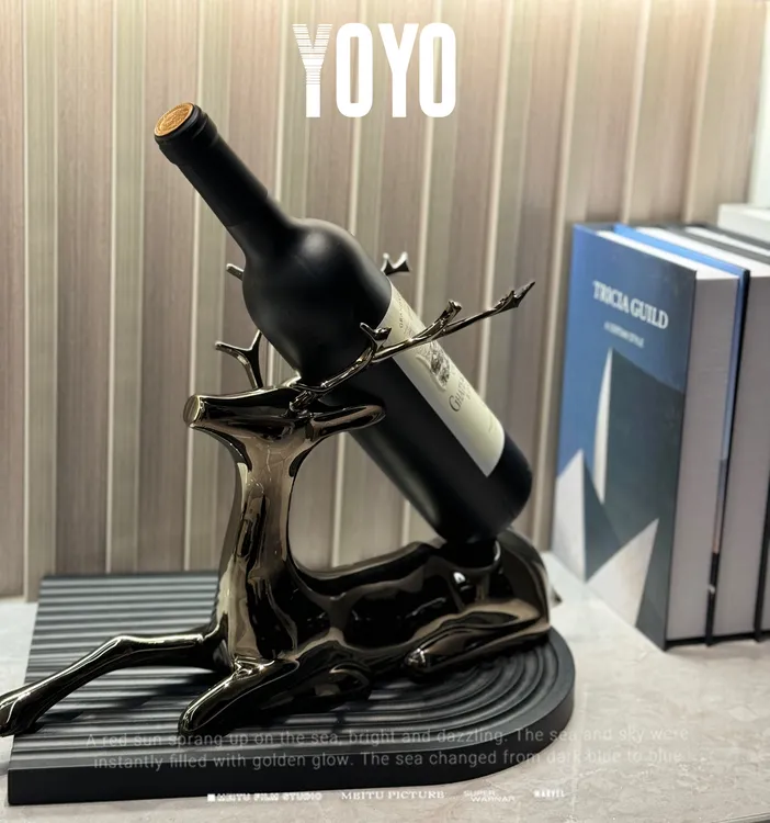 电镀鹿酒架鹿电视柜酒柜玄关摆件家居装饰品客厅树脂工艺品摆饰
