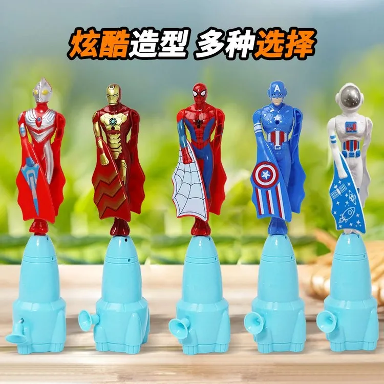 奥特曼飞天玩具超人旋转奥特曼拉线卡通美国队长男童玩具户外