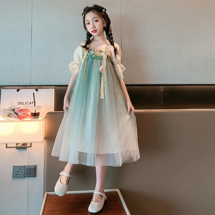 女童汉服连衣裙夏季中国古风2025新款中大儿童装仙女公主糯裙仙气