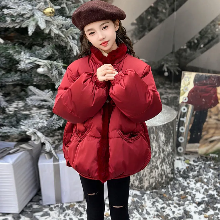 女童冬装棉服保暖洋气中国风2024新款中大儿童装棉袄女孩棉衣年服