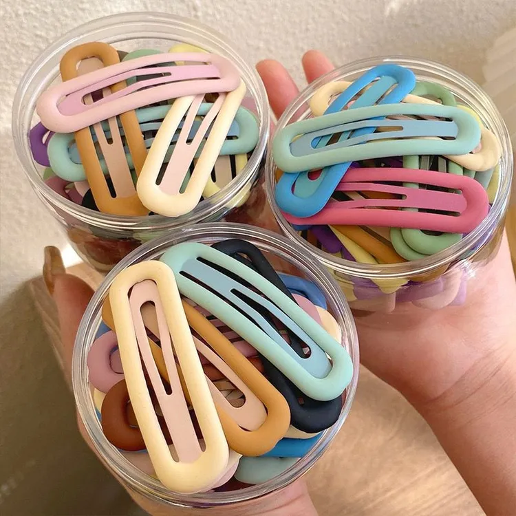 合金发饰 莫兰迪椭圆BB夹百搭刘海夹发夹少女心碎发夹发卡发饰品