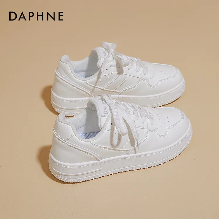 达芙妮小白鞋女鞋2025秋季爆款透气百搭高级感厚底板鞋休闲德训鞋