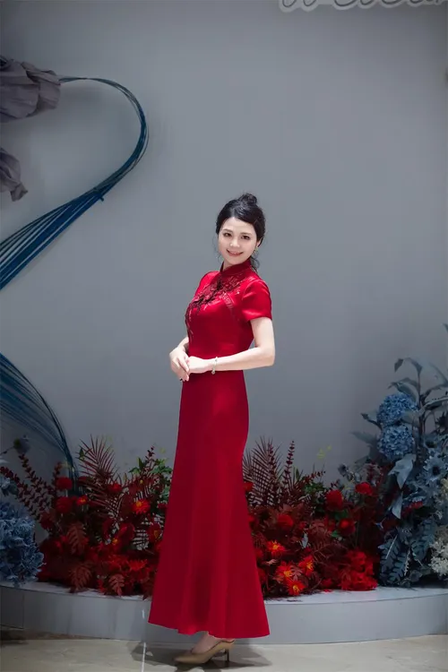 BOFEINA/帛妃娜高定礼服中国风气质中式夏季复古大码显瘦修身