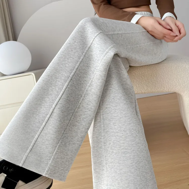 窄版阔腿裤女春秋冬2025新款高腰垂感休闲直筒香蕉裤运动纯棉卫裤