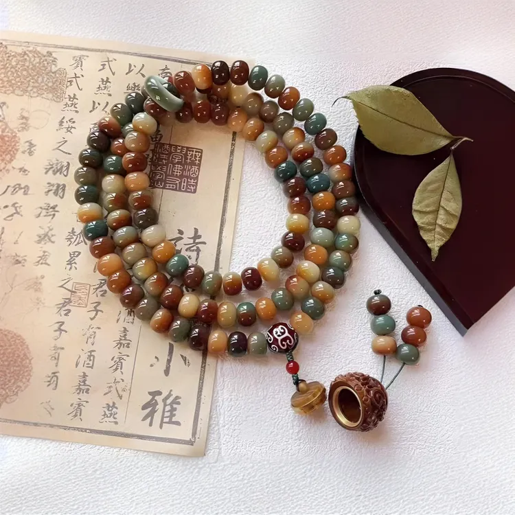 【敦煌飞天108颗】花开富贵菩提子手作原创手串手持男女百搭款9x12m