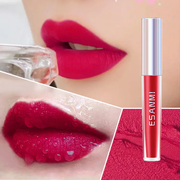 ESANMI口红不掉色不沾杯持久防水不脱色唇釉显白哑光大红色999号.