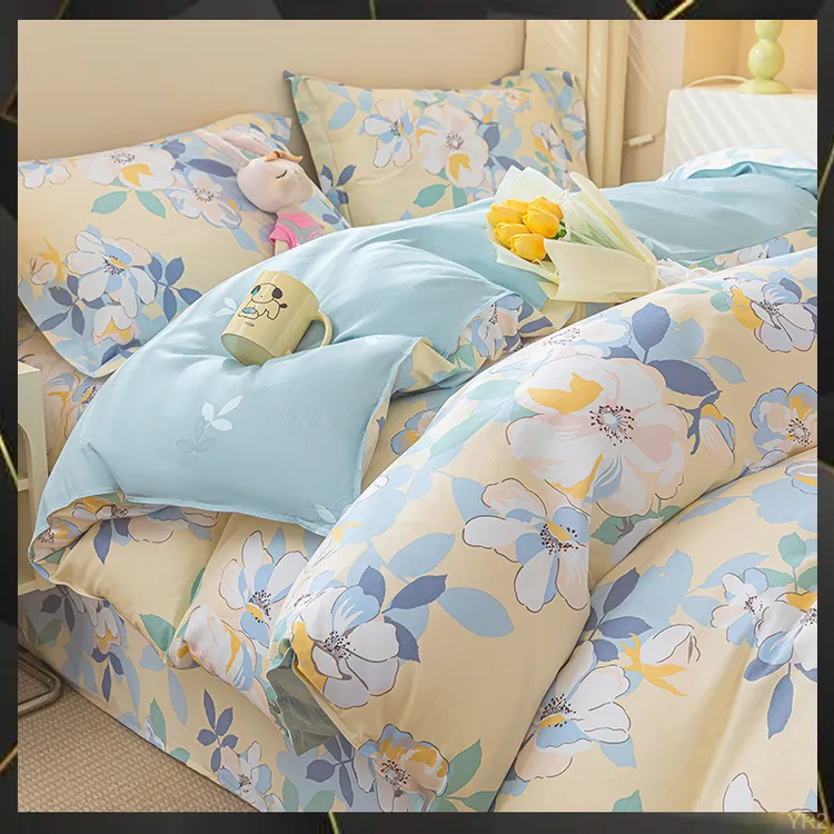 秋冬保暖全棉床上纯棉床单四件套床笠款被罩三件套被套床品可机洗