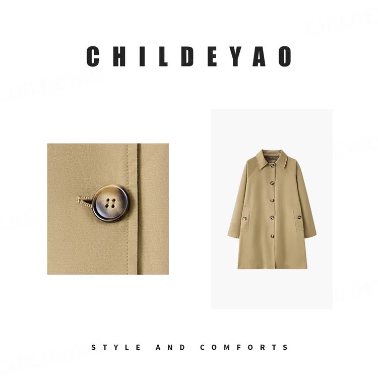 Childe YaoCHILDEYAO时髦立体廓型风衣女翻领简约廓形外套 007