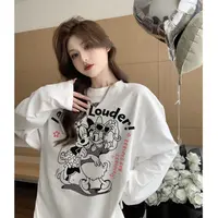秋冬款米奇打底衫洋气女上衣2025年新款内搭显瘦正肩长袖纯棉白色
