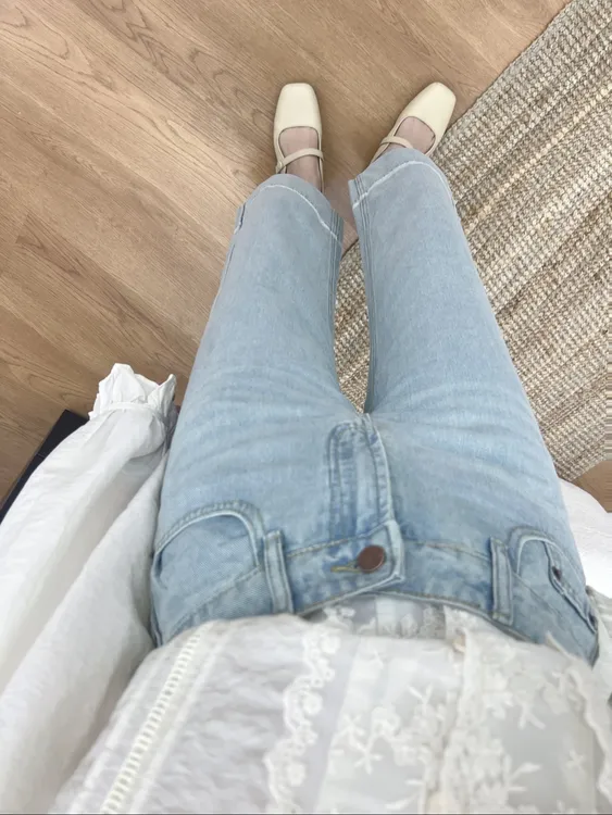 超显腿直~小个子牛仔裤早秋新款蓝色直筒裤女高腰显瘦百搭九分裤