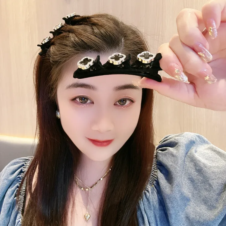 头饰发夹小香风发夹植绒时尚鸭嘴夹侧边夹编发发夹网红气质百搭