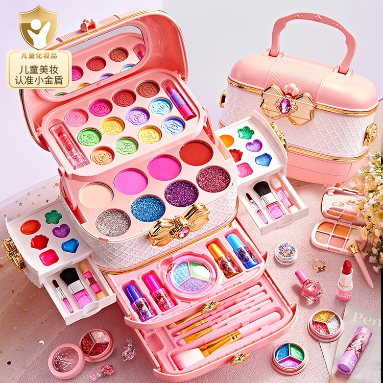 儿童化妆品套装无毒公主女孩化妆盒玩具女童化妆箱益智力生日礼物