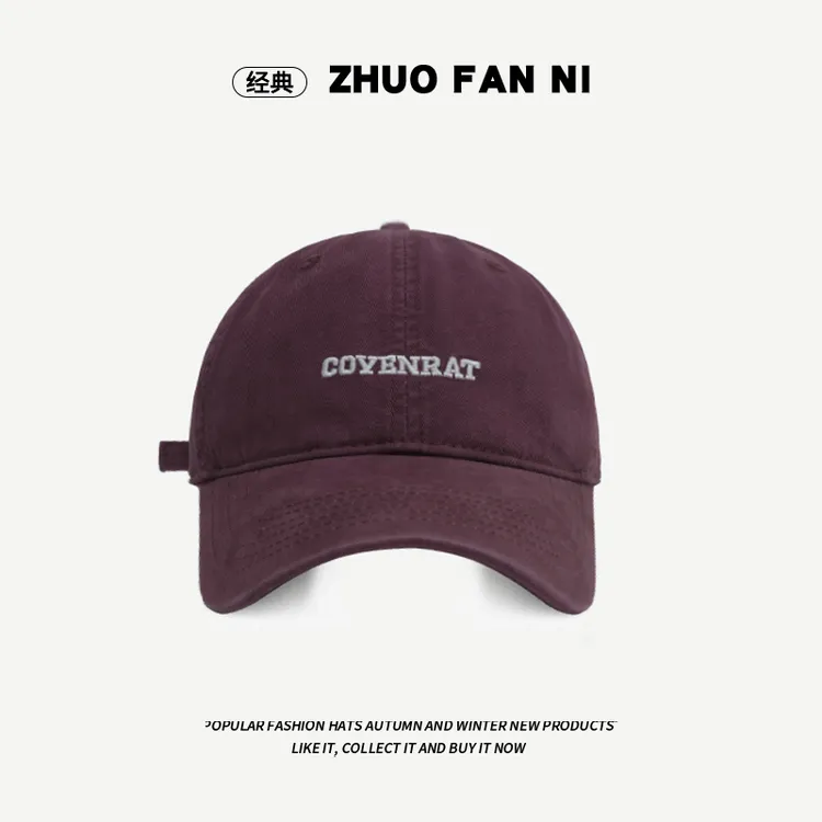 【大帽檐双刺绣棒球帽】韩版水洗棒球帽子男女显脸小百搭软顶鸭舌帽