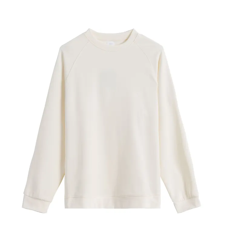 360克cleanfit秋冬卫衣宽松圆领纯色重磅长袖男女同款简约纹理