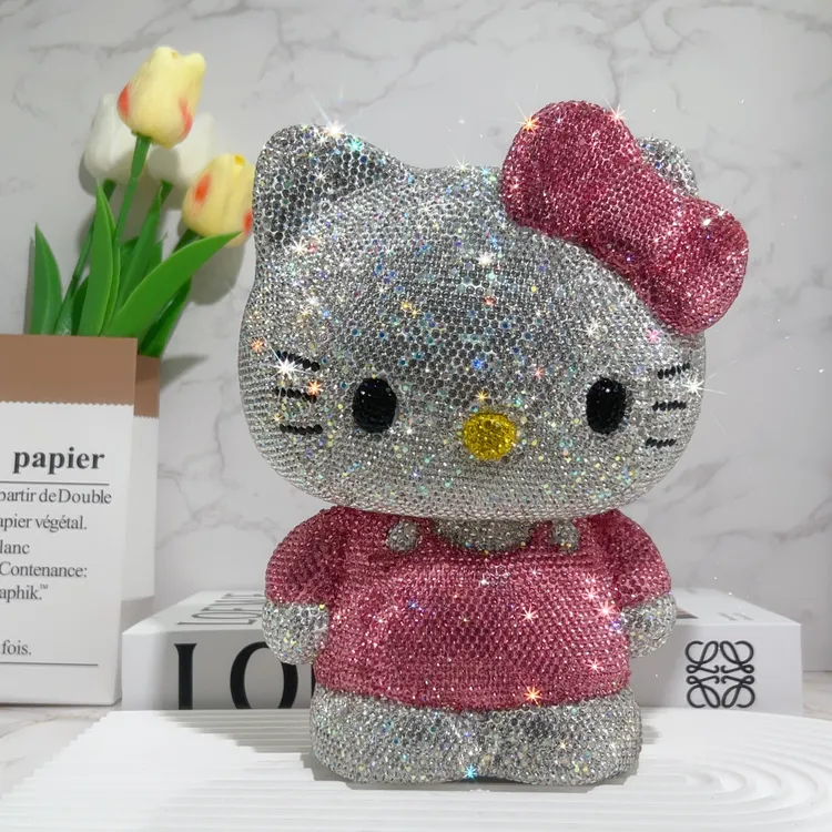 镶钻 新款猫猫存钱罐可爱卡通储蓄罐搪胶储钱罐送女孩儿童节礼物 