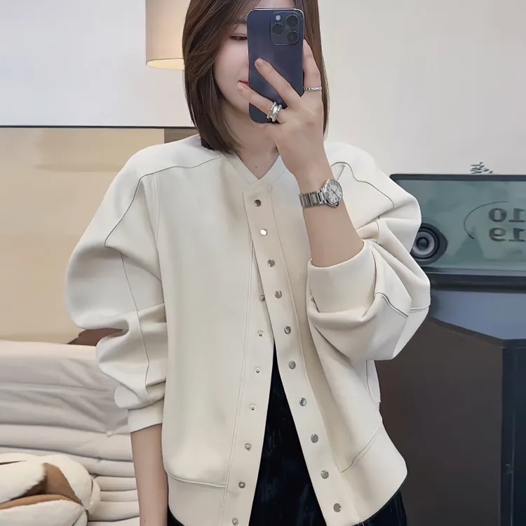 休闲时尚棒球服外套女2024春秋新款韩版宽松卫衣开衫百搭爆款上衣