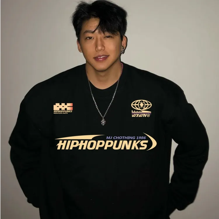 初秋卫衣男生潮牌美式高街字母印花休闲大码宽松纯棉圆领痞帅上衣