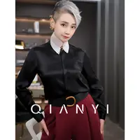 纤屹2025新款三层叠领醋酸轻奢高级感气质法式百搭衬衫女款