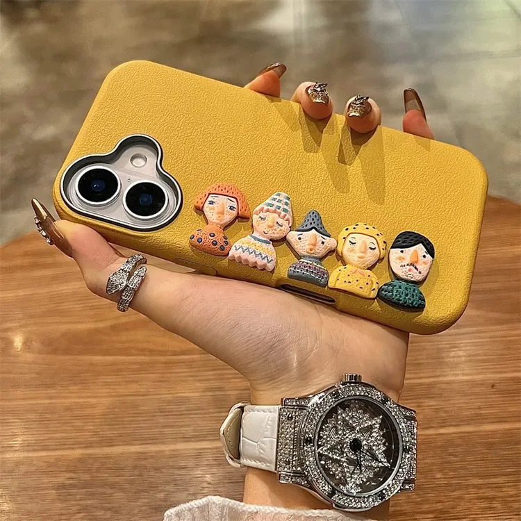 BANCA趣味小公仔适用苹果16promax手机壳iPhone15新款14pro高级13