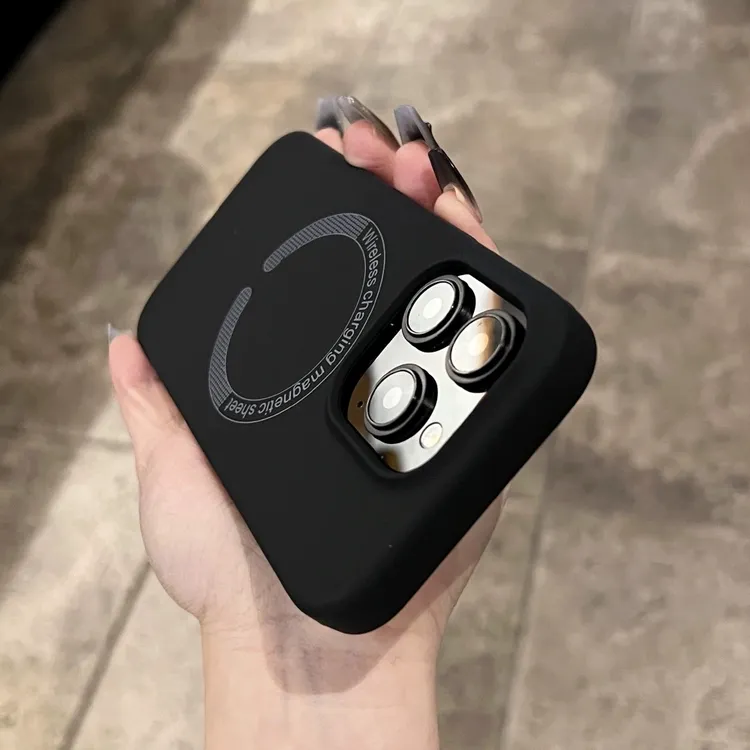 BANCA石墨黑纯色磁吸壳苹果15/14promax手机壳iPhone13防摔12女11