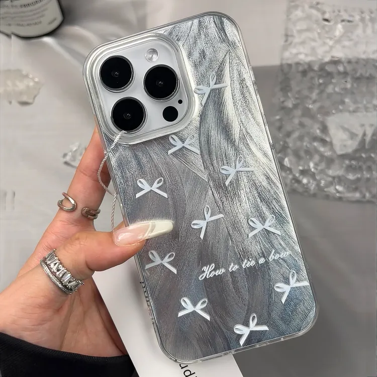 BANCA蝴蝶结羽纱壳苹果15手机壳iphone13女14promax12小米11vivo