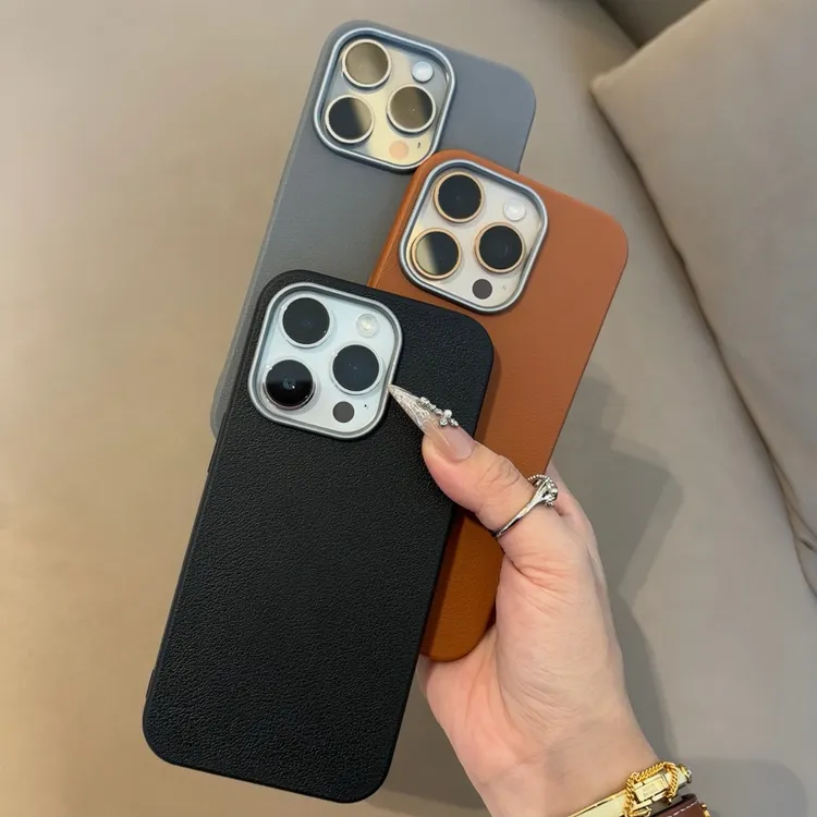 BANCA全包纯色金属孔适用iPhone15/16promax手机壳苹果14防摔13套