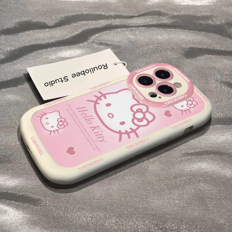 BANCA晕染粉凯蒂猫适用iphone15/13苹果14手机壳华为vivo小米oppo