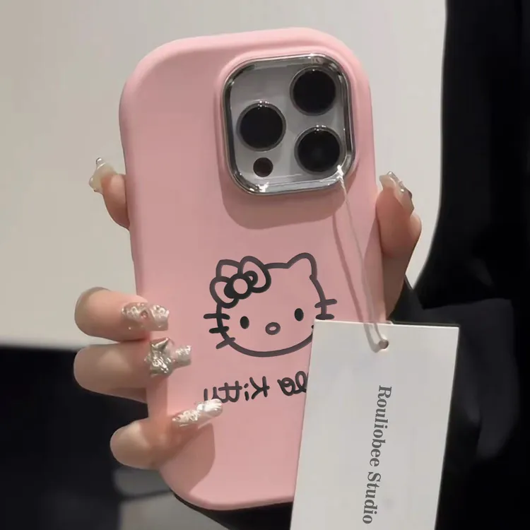 BANCA马卡龙简笔KT猫苹果15手机壳iphone13/14promax防摔12可爱11