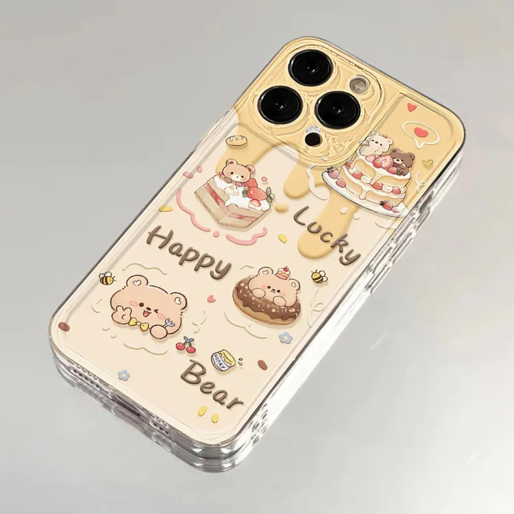 BANCA油画蛋糕小熊适用iphone16/15手机壳苹果14小米vivo华为oppo