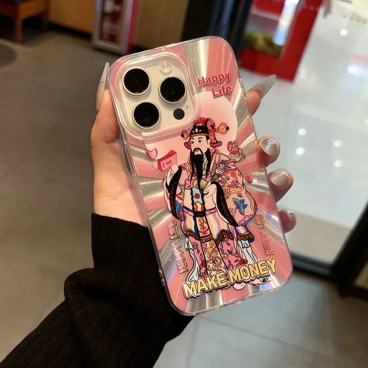 BANCA个性财神爷适用苹果15promax手机壳iPhone13创意16爆款14/12