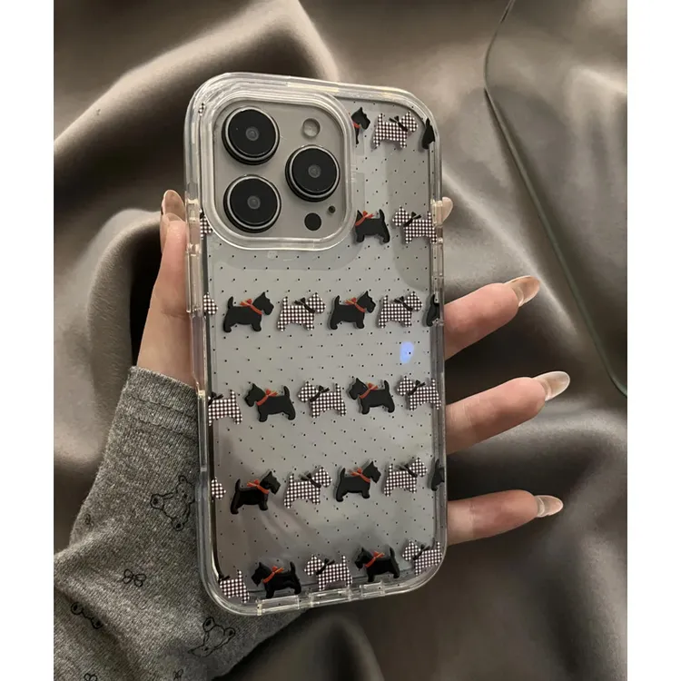 BANCA童趣波点小狗适用iPhone16promax手机壳苹果15/14pro透明13
