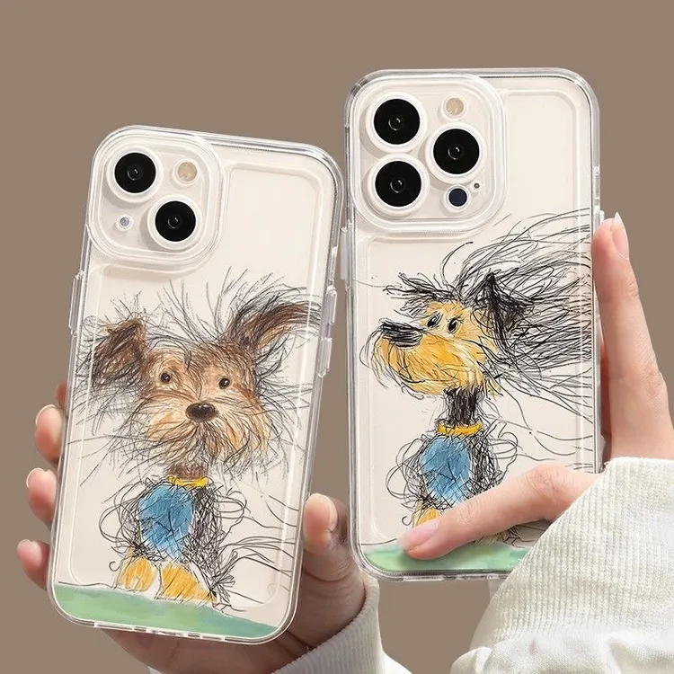 BANCA凌乱小狗适用iphone15/14/13苹果16手机壳华为vivo小米oppo